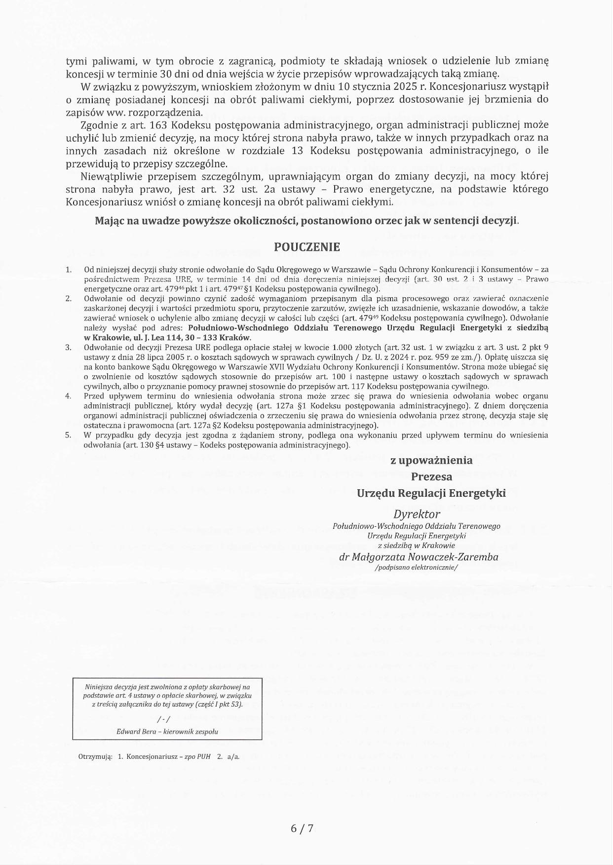 Koncesja URE M-TRANS, strona 6